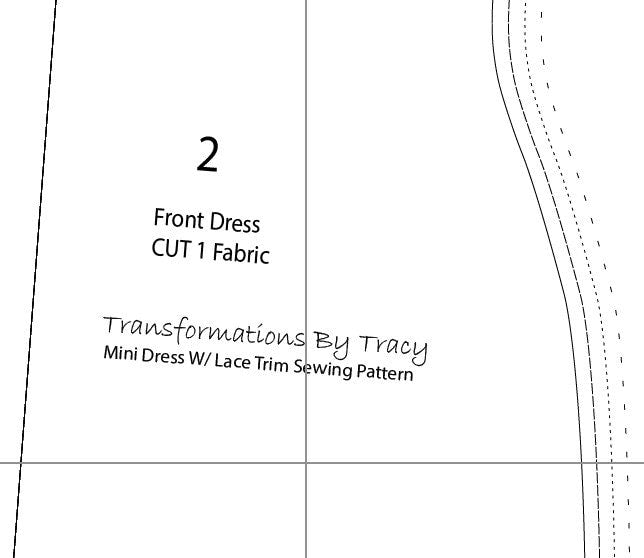 Fitted Mini Dress Sewing Pattern PDF S-XL