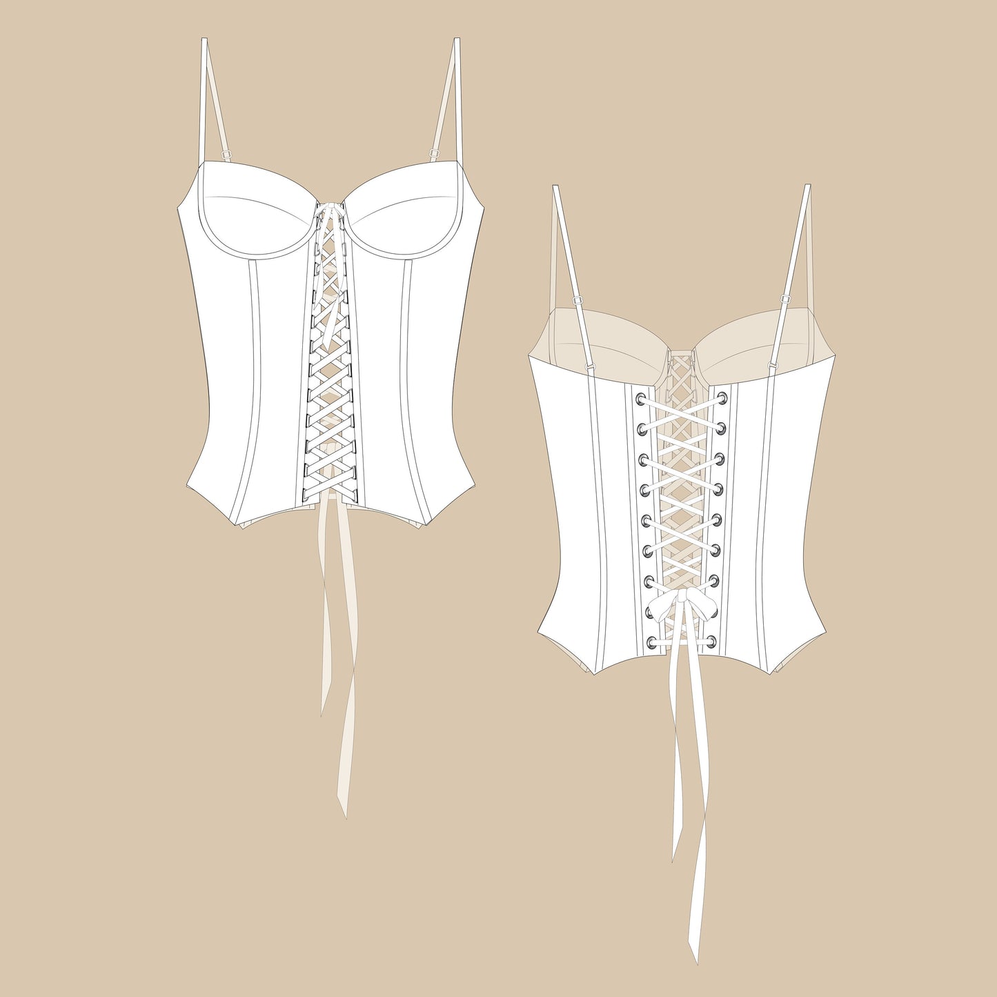 Sheer Lace Bustier Sewing Pattern PDF 00-14