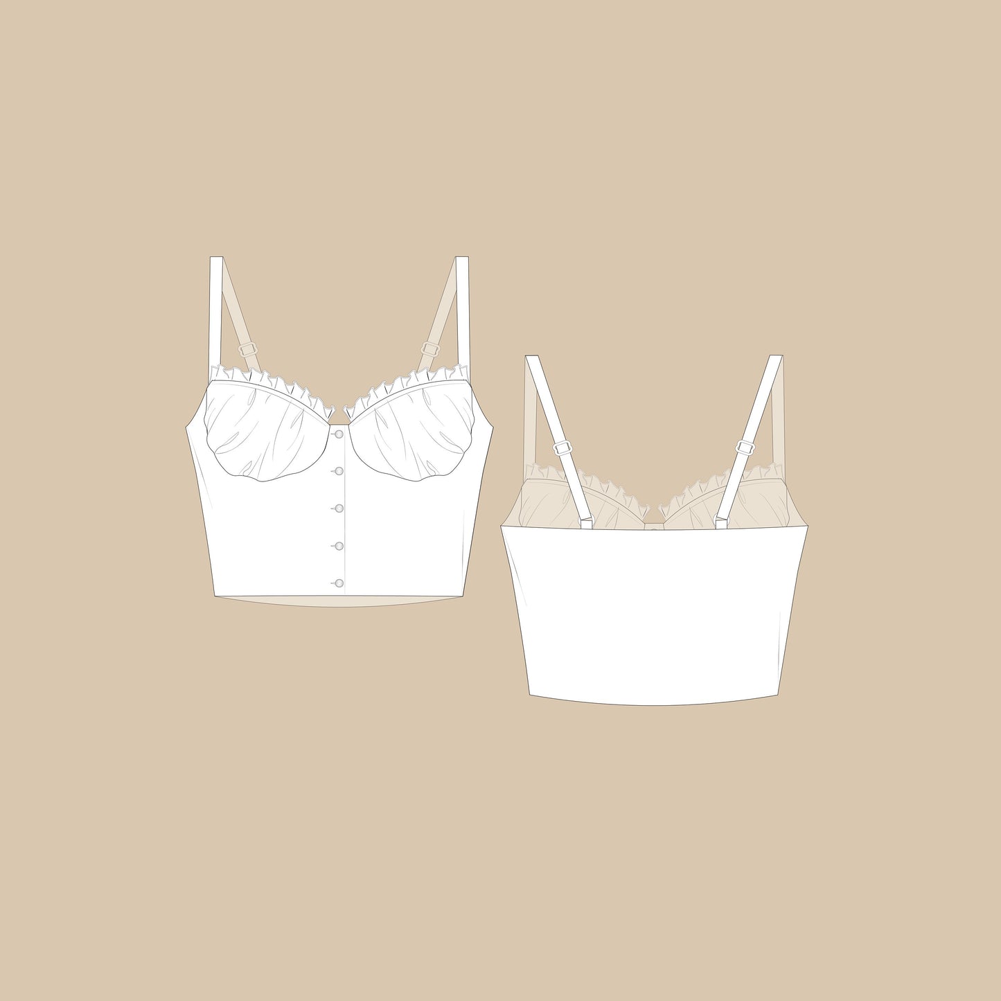Milkmaid Top Sewing Pattern PDF 34A-34D,38DD