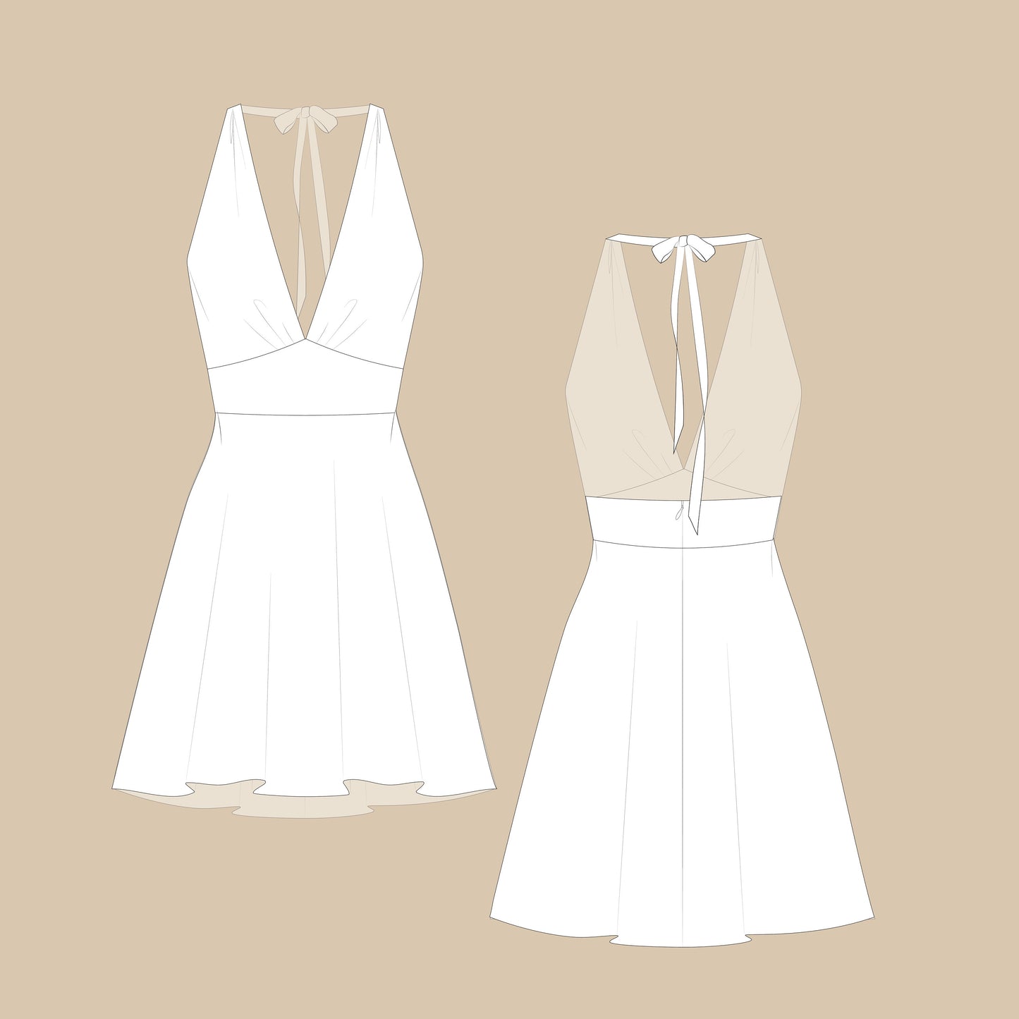 Halter Dress Sewing Pattern PDF 00-14