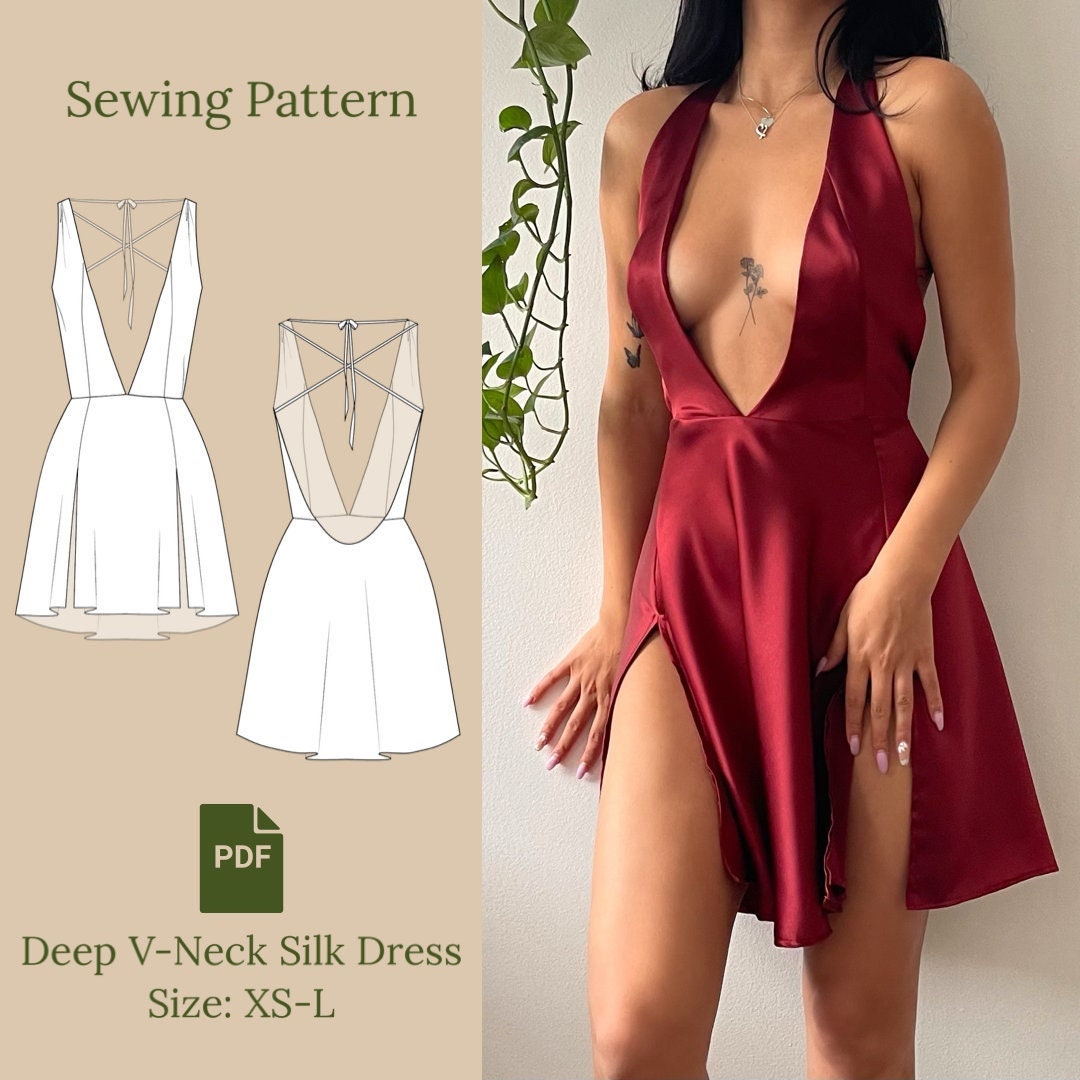 deep v neck dress sewing pattern Bridal: Deep-V Neck Wedding Dress Part 2 Gee Betty Designs