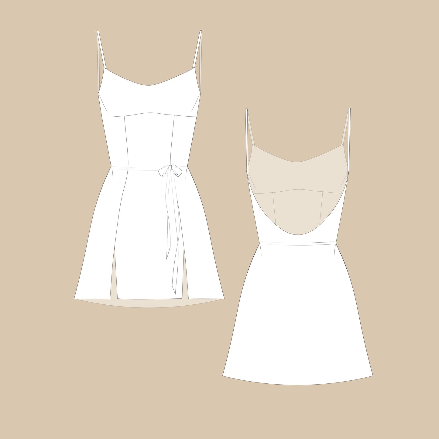 Holiday Velvet Dress Sewing Pattern PDF XS-L