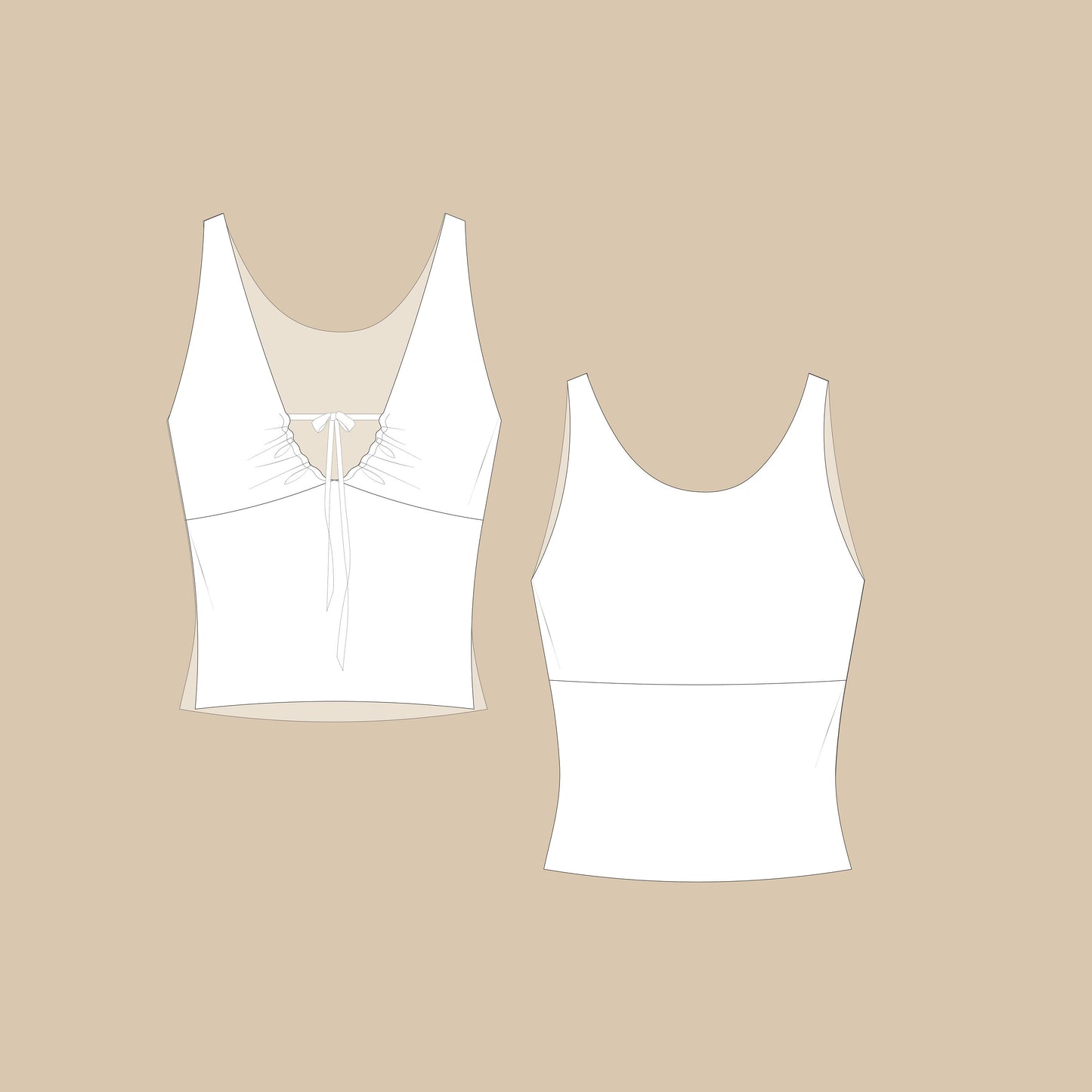 Drawstring Tank Top Sewing Pattern PDF 00-14