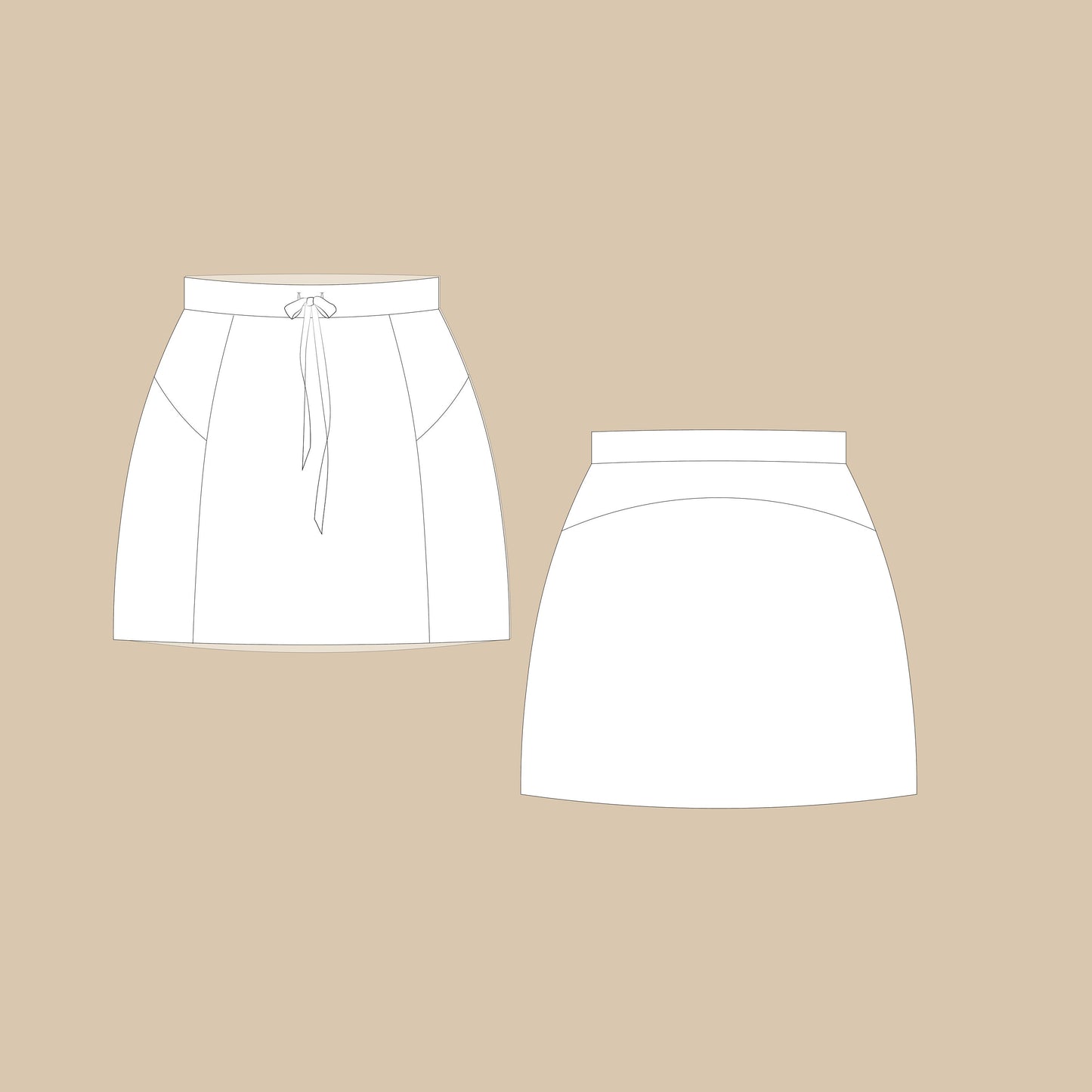 Sporty Skirt Sewing Pattern PDF XS-XL
