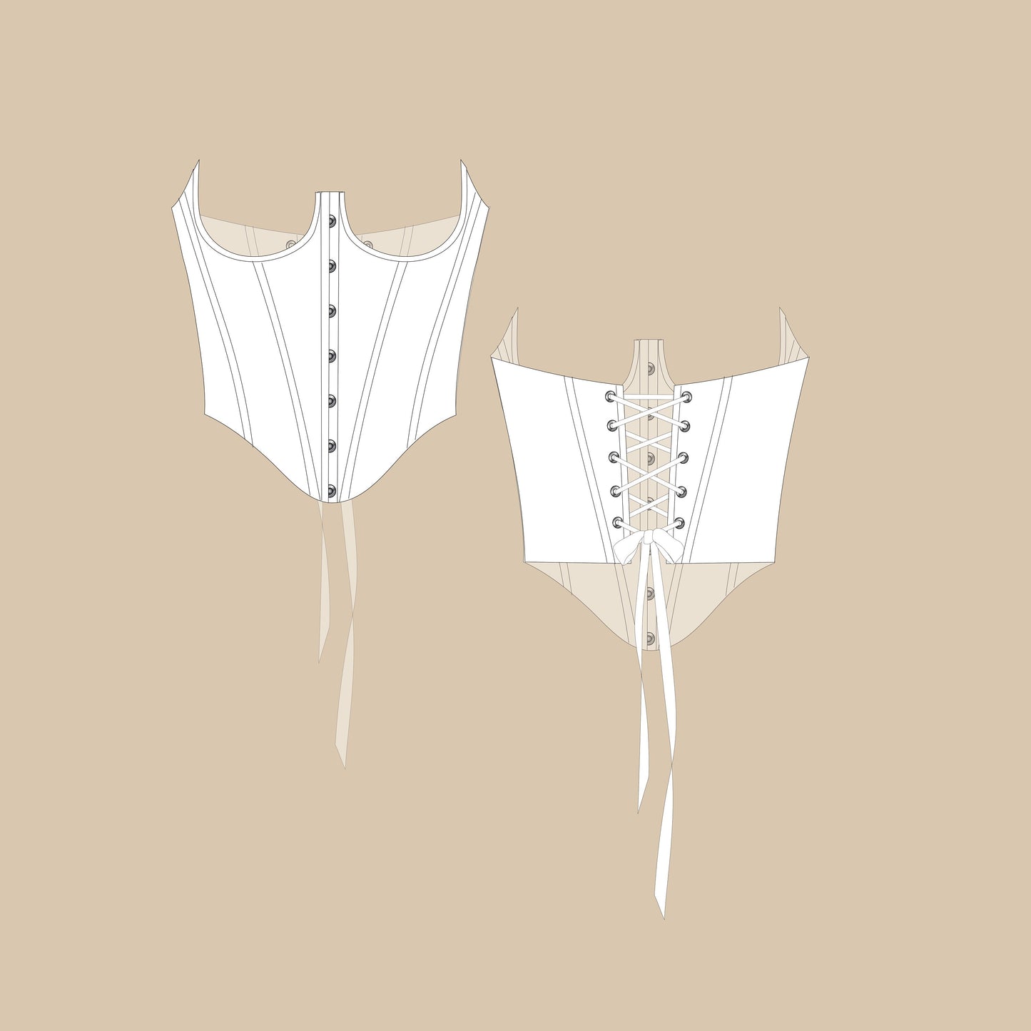 Lace Underbust Sewing Pattern PDF 34A-34D