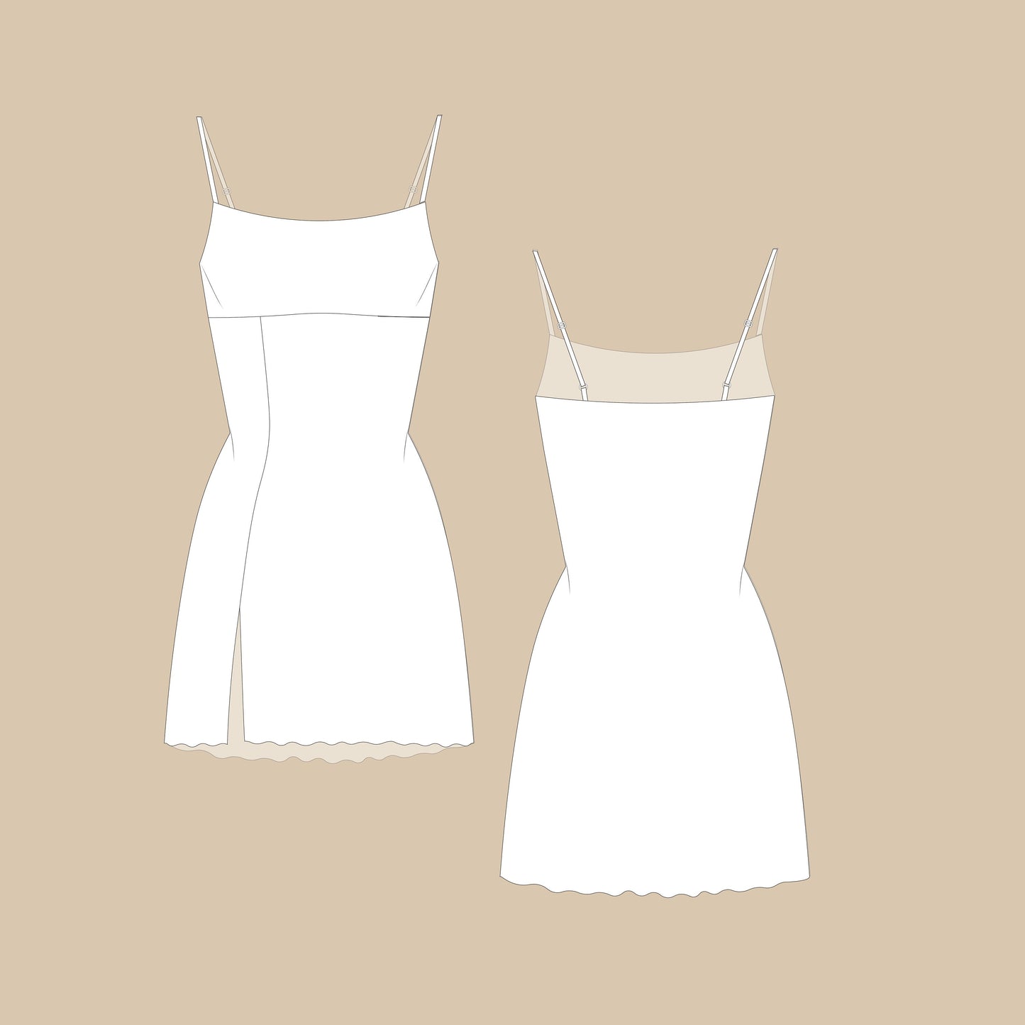 Fitted Mini Dress Sewing Pattern PDF S-XL