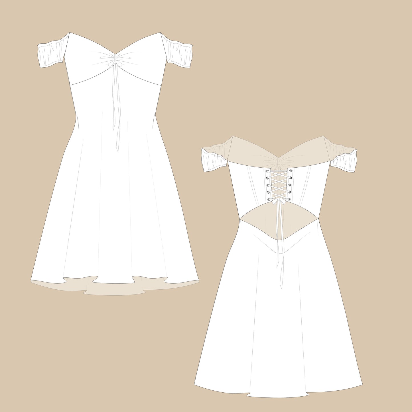 Strapless Silk Dress Sewing Pattern PDF 00-14