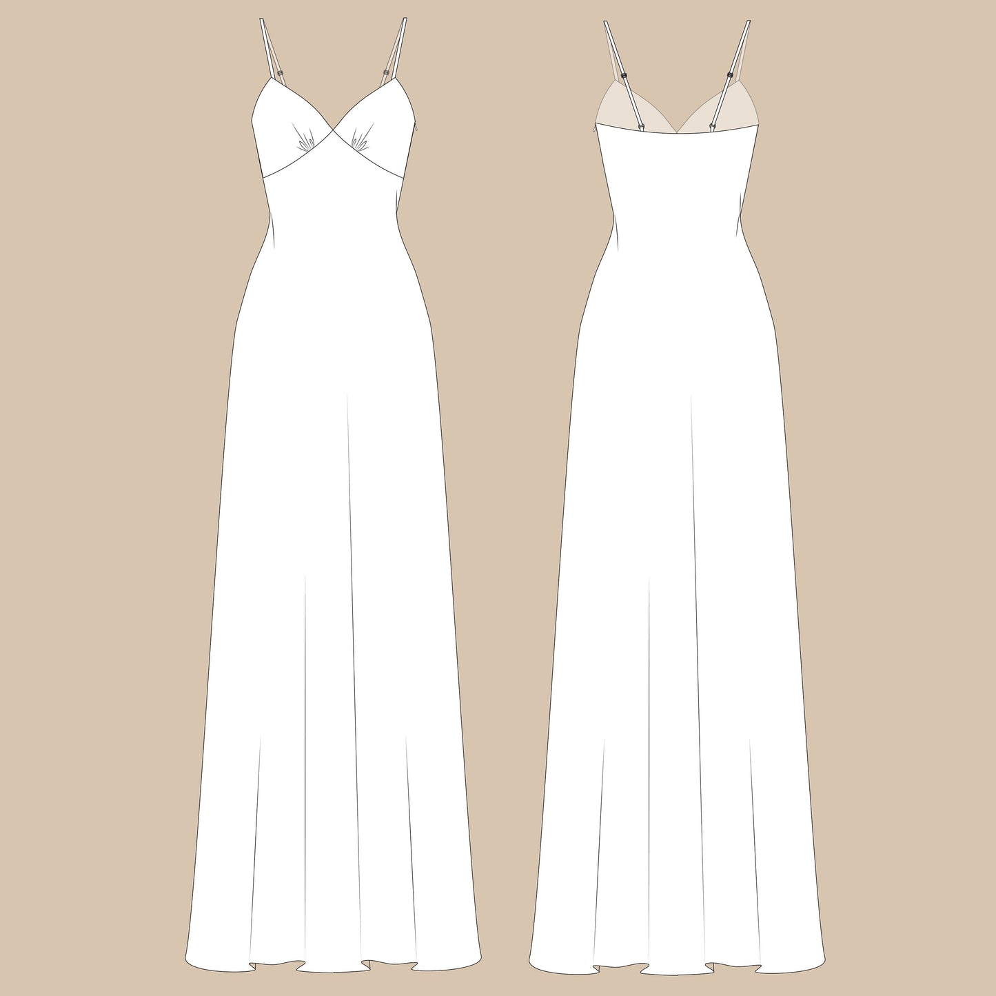 Silk Prom Dress Sewing Pattern PDF 00-14