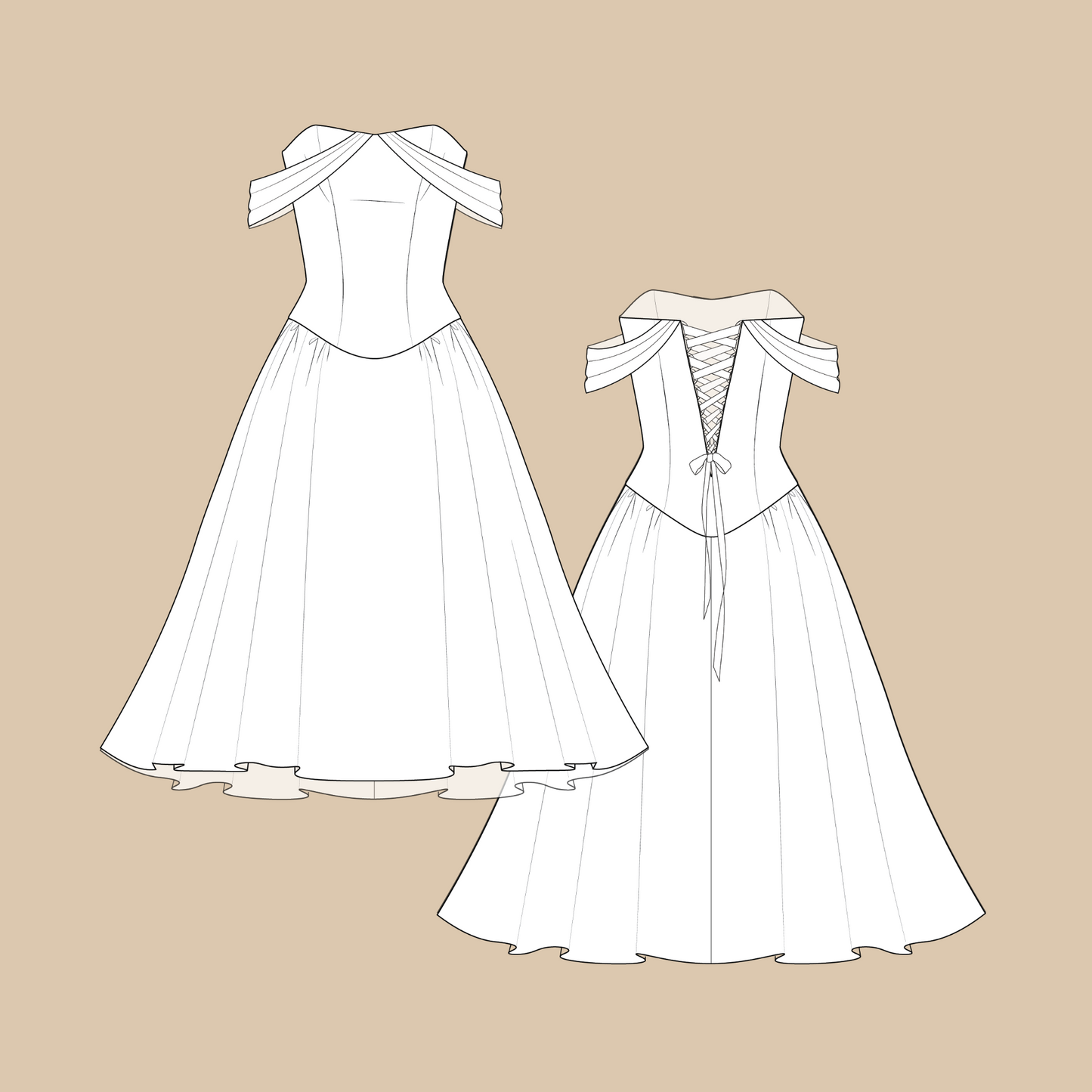 Drop Waist Corset Dress Sewing Pattern PDF 00-16 – TransformationsByTracy