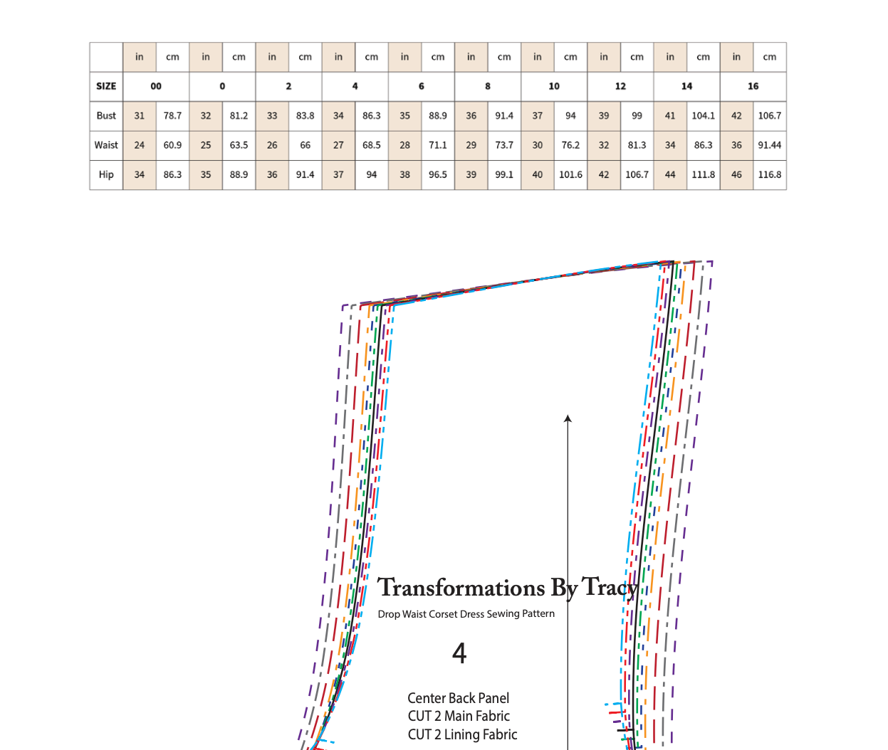 Drop Waist Corset Dress Sewing Pattern PDF 00-16 – TransformationsByTracy