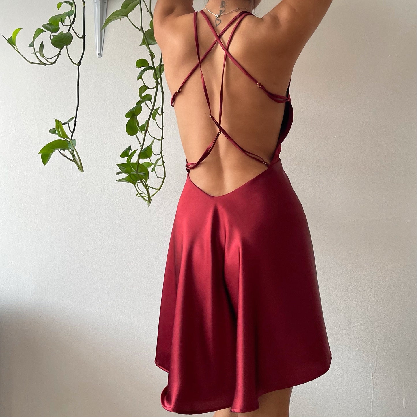 Deep V-Neck Silk Dress Sewing Pattern PDF XS-L