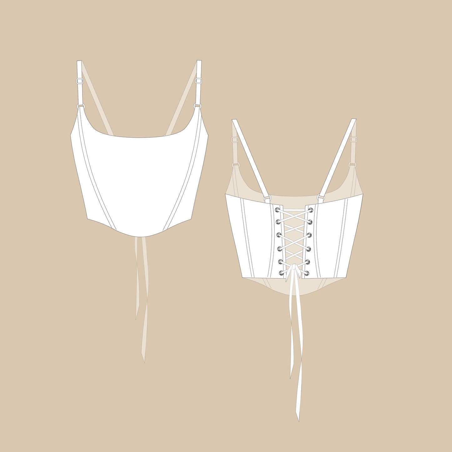 Trendy Corset Sewing Pattern S,M,L PDF