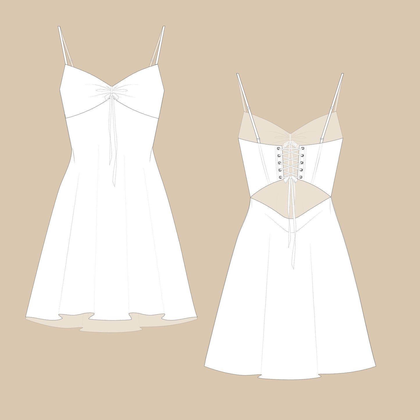 Strapless Silk Dress Sewing Pattern PDF 00-14